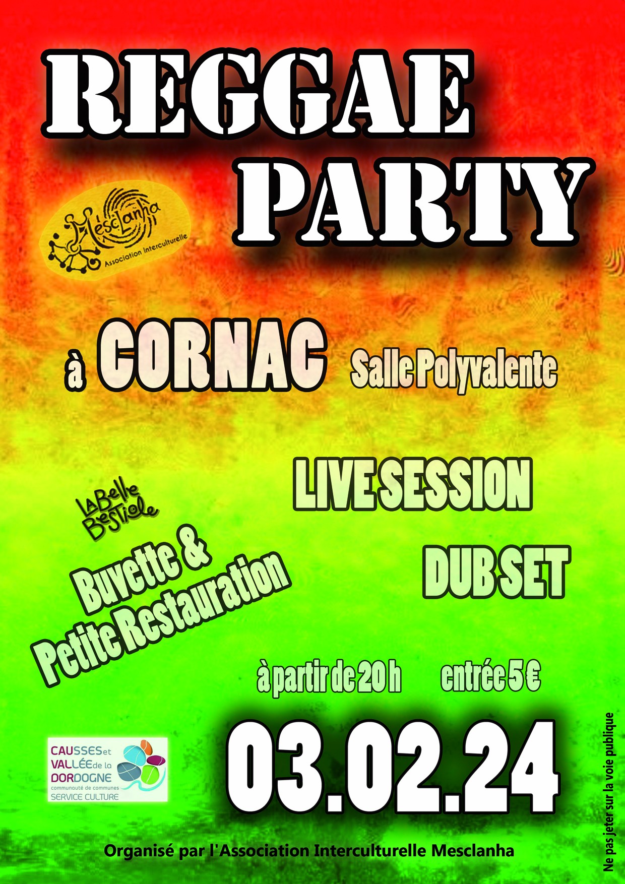 Affiche Reggae Party 03.02.2024